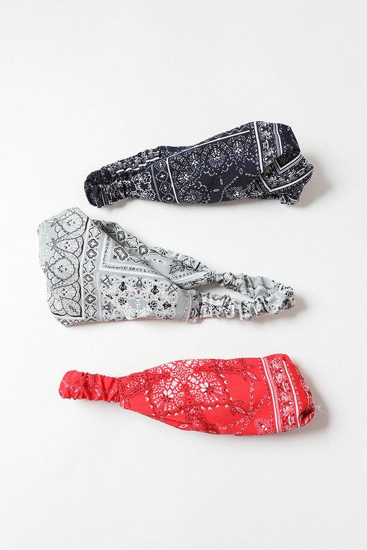 Boho Block Paisley Twist Headwrap