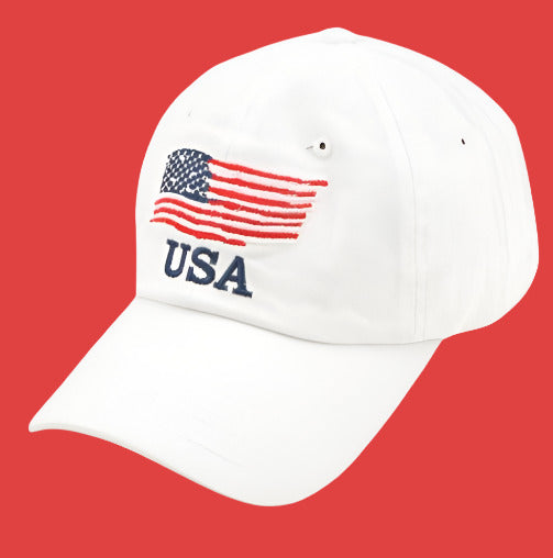 American Flag Embroidered Pigment Cap
