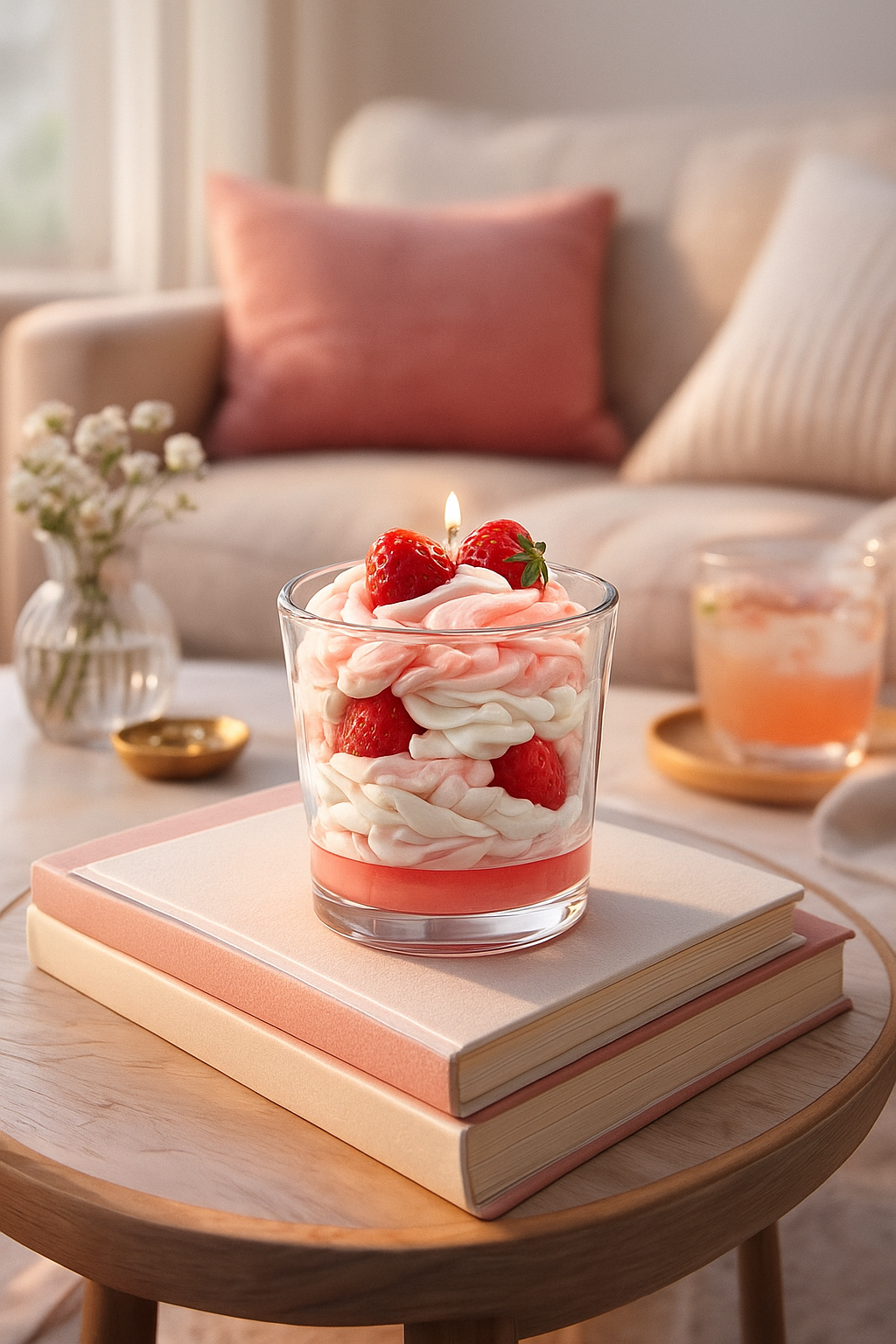 Strawberry cream candle