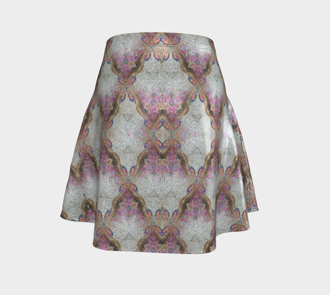 Pink and Gold Pattern Glitter Flared Skirt