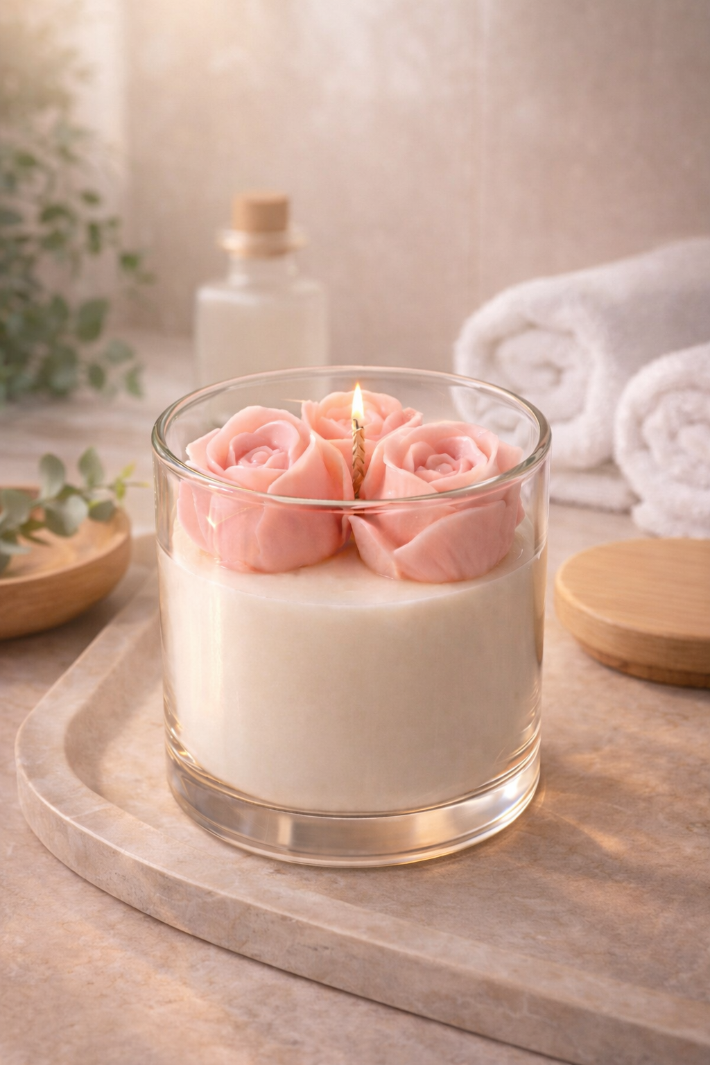 Rose Éternelle Luxury Floral Wax Candle