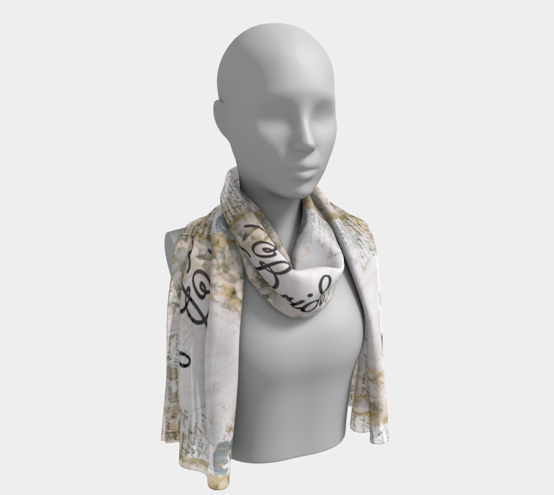 Elegant Antique Bride Pattern Long Scarf