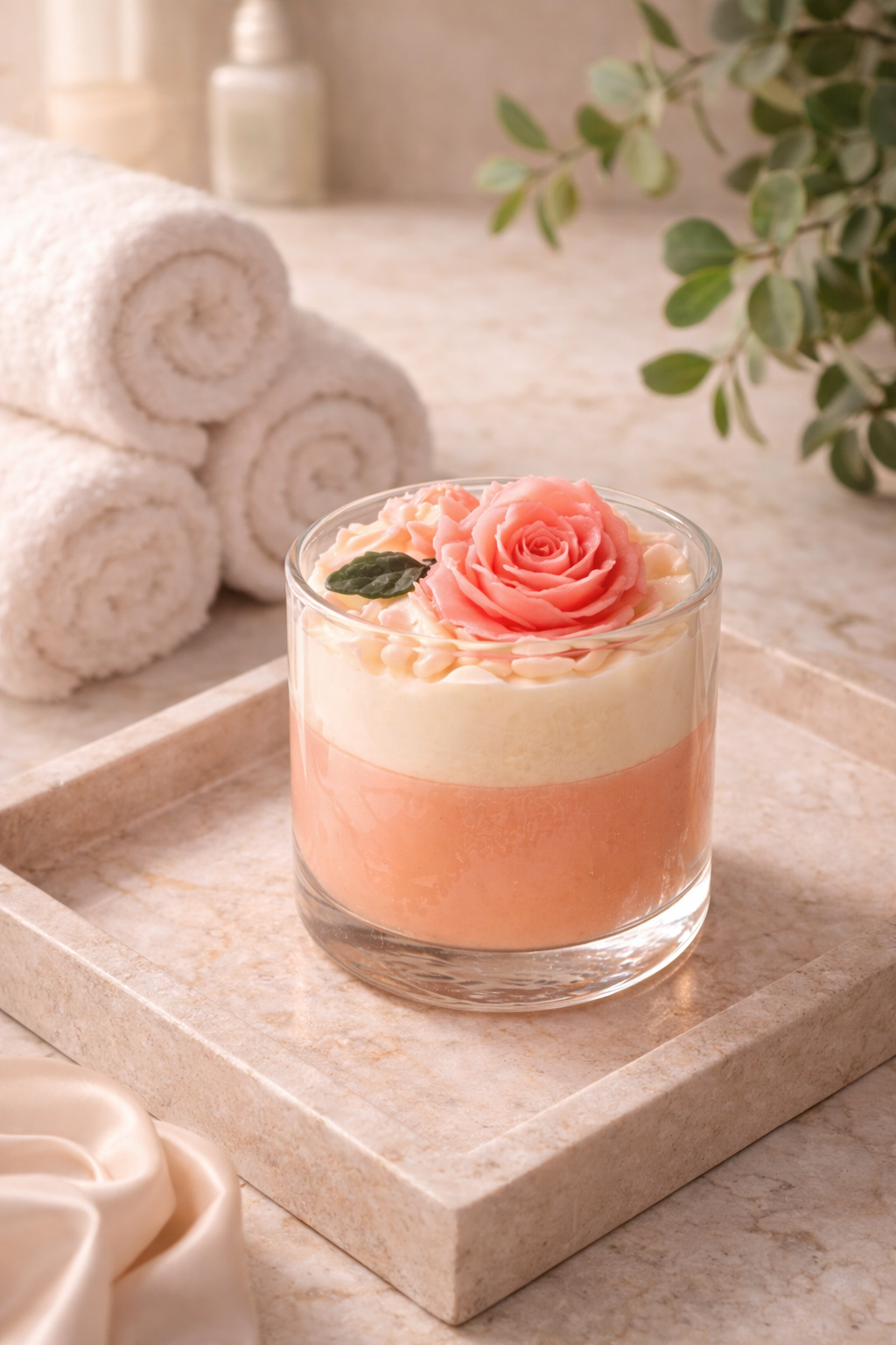 Rose Velvet Bloom Candle