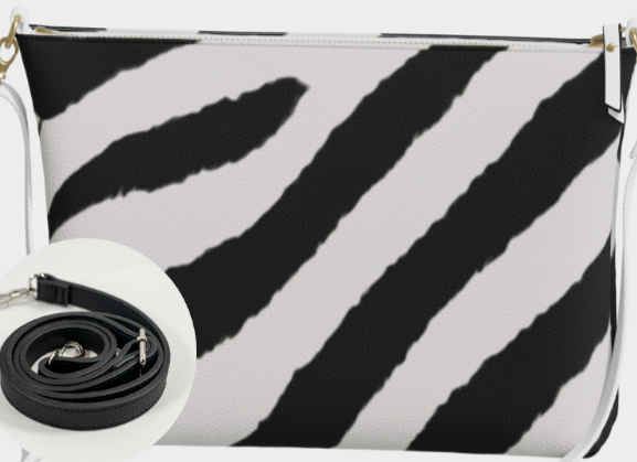 Zebra Stripes Vegan Leather Crossbody Bag