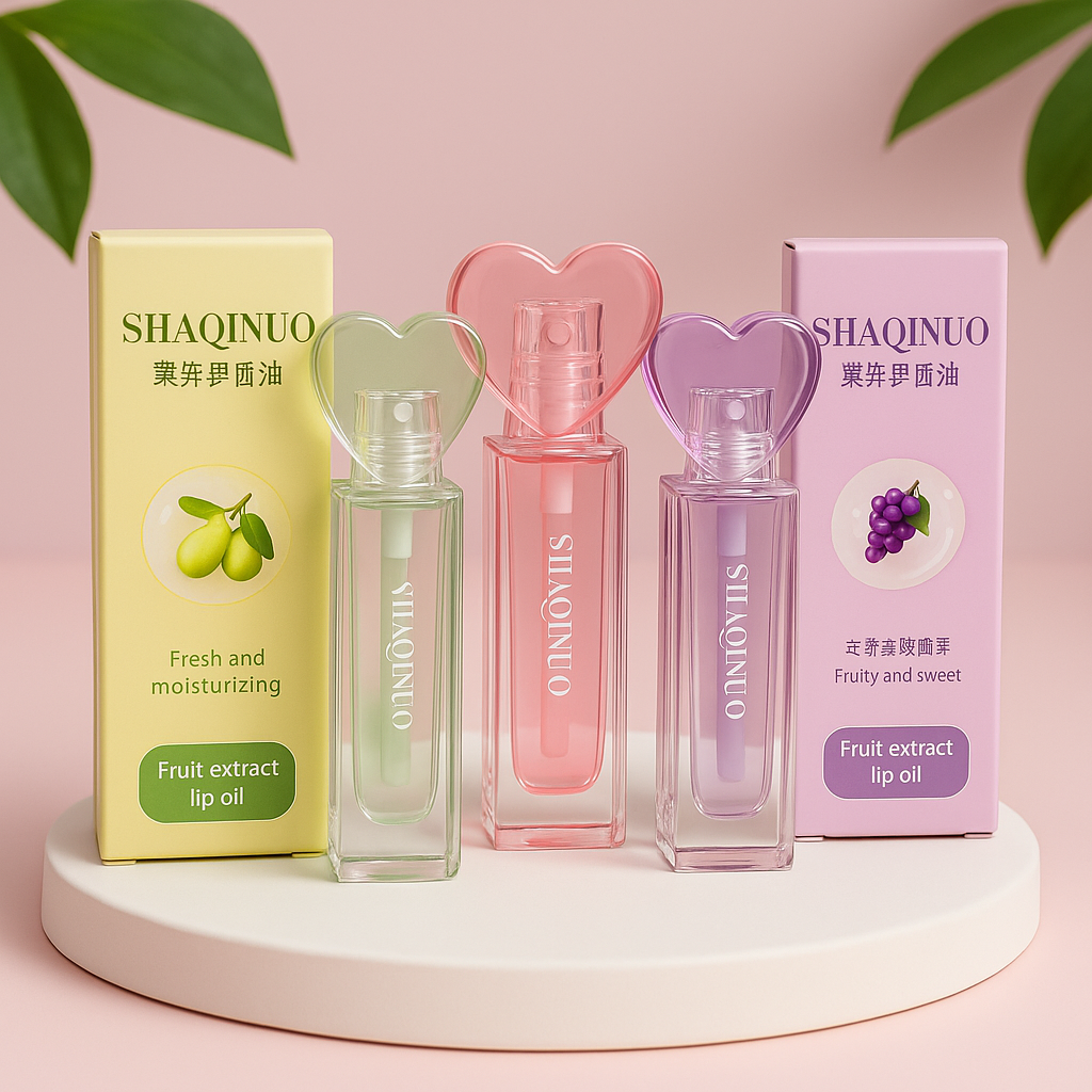 Three flavor heart shape lipgloss