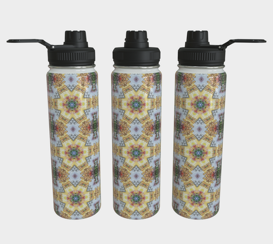 Gold Star Pattern Steel Water Bottle