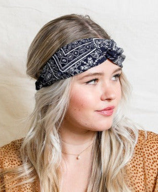 Boho Block Paisley Twist Headwrap