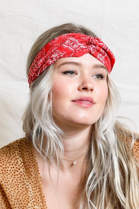Boho Block Paisley Twist Headwrap