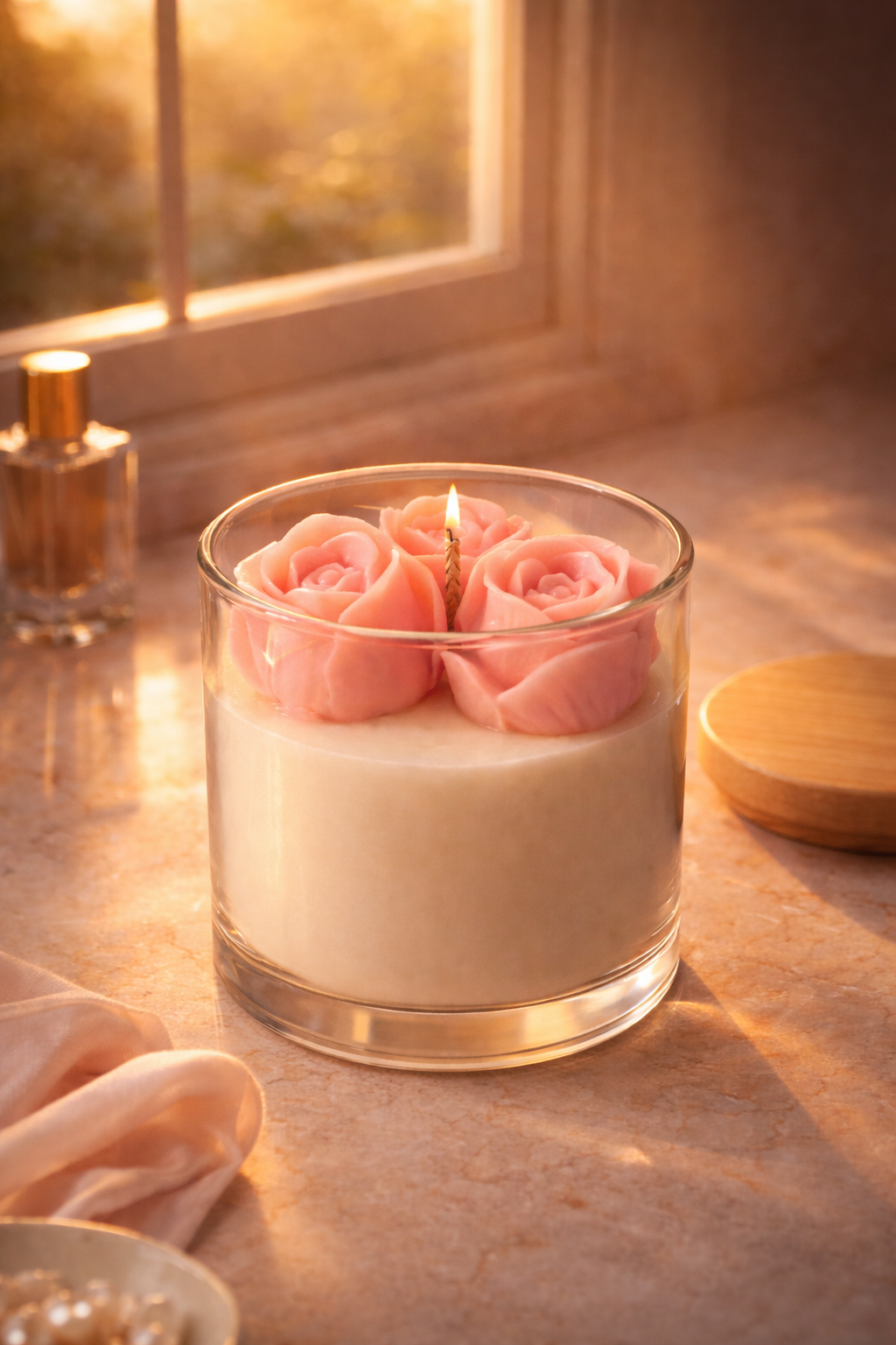 Rose Éternelle Luxury Floral Wax Candle