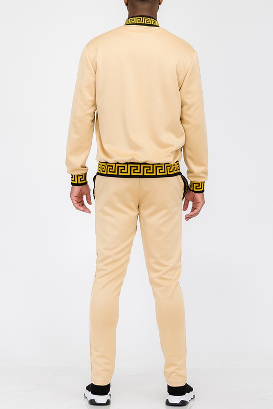Men's Black & Gold Trim Track Suit Outfit