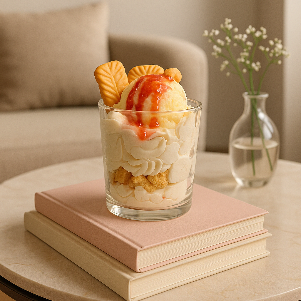 Caramel ice cream candle