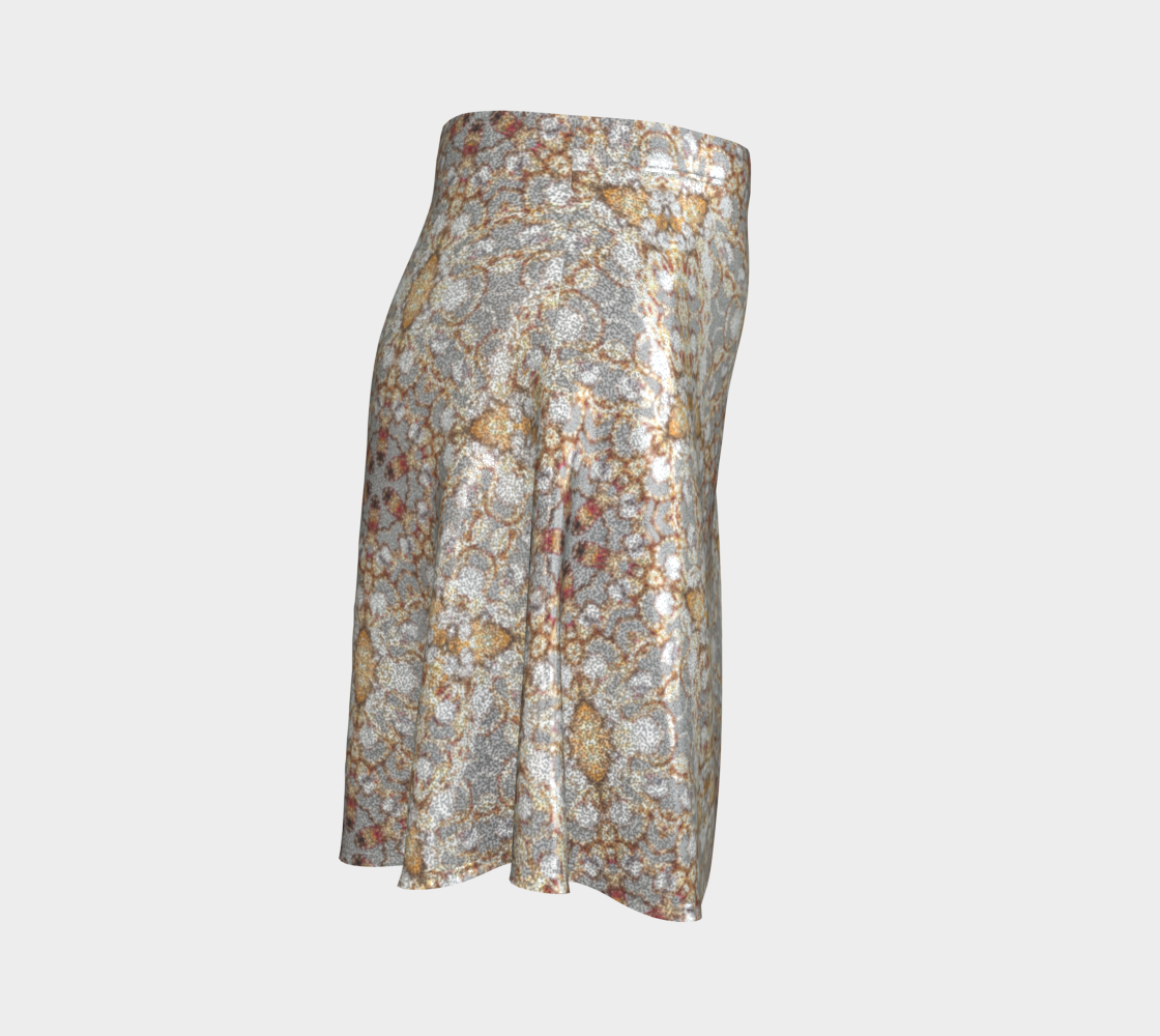 Gold Star Pattern Glittery Flared Short Skirt