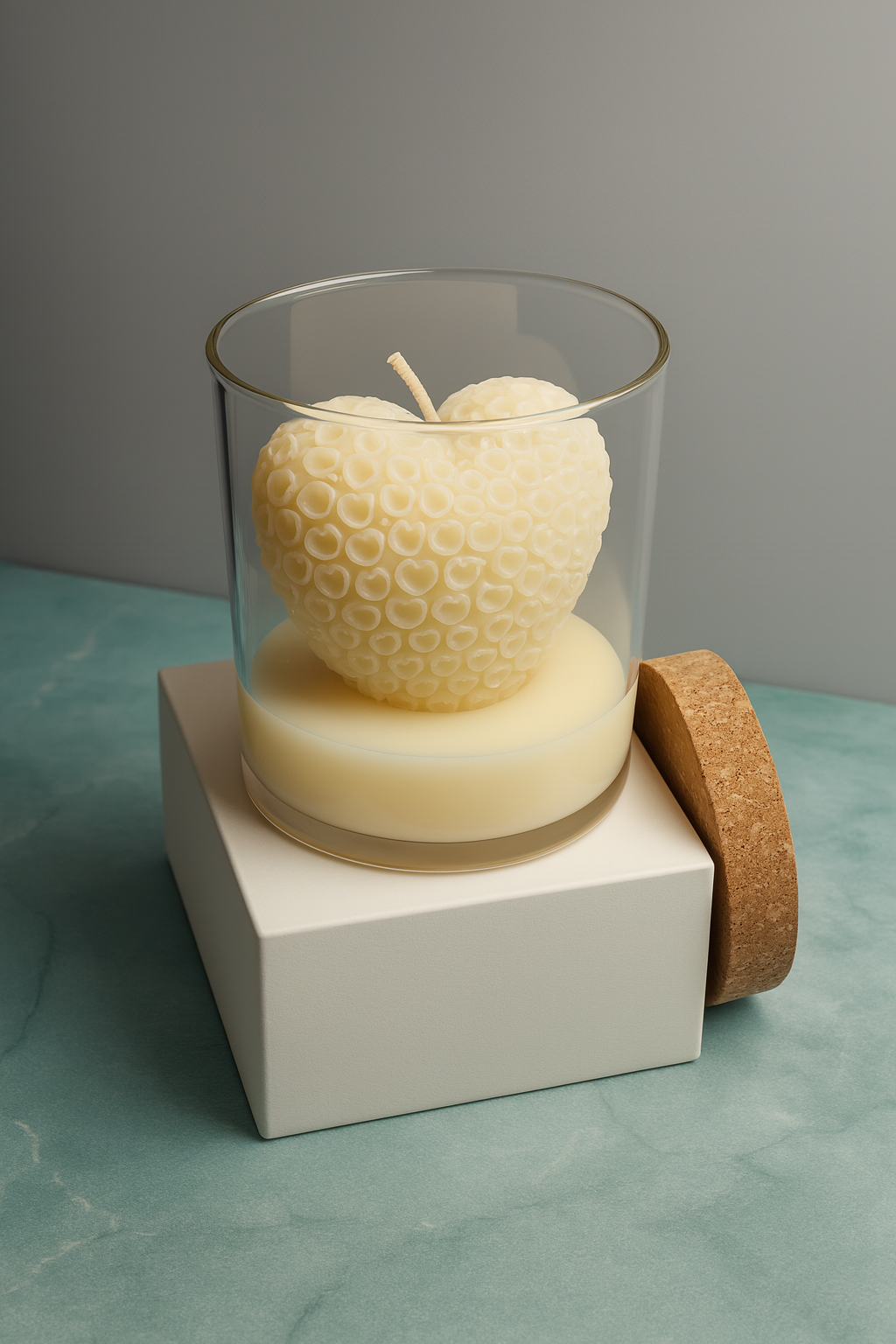 Heart vanilla candle