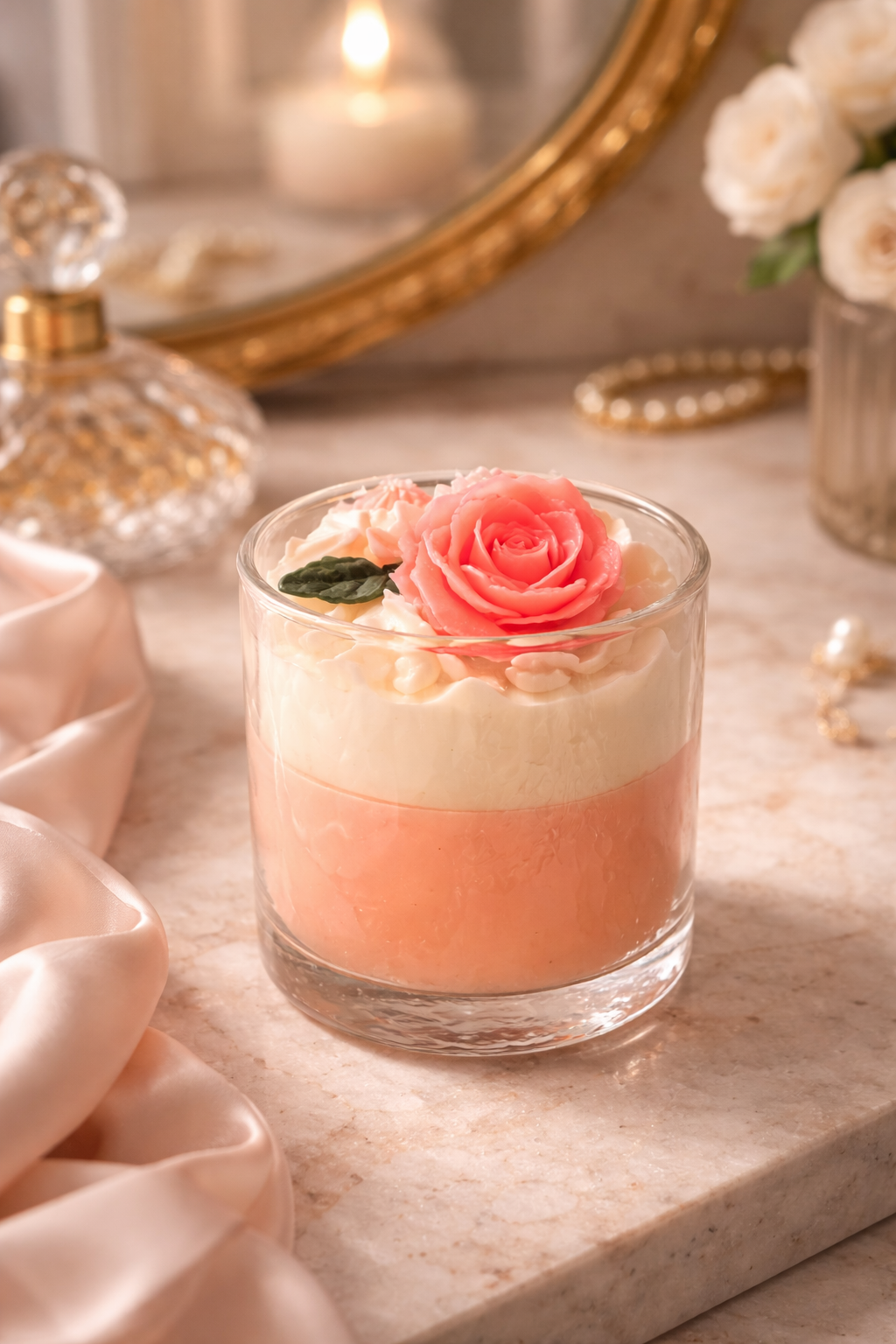 Rose Velvet Bloom Candle