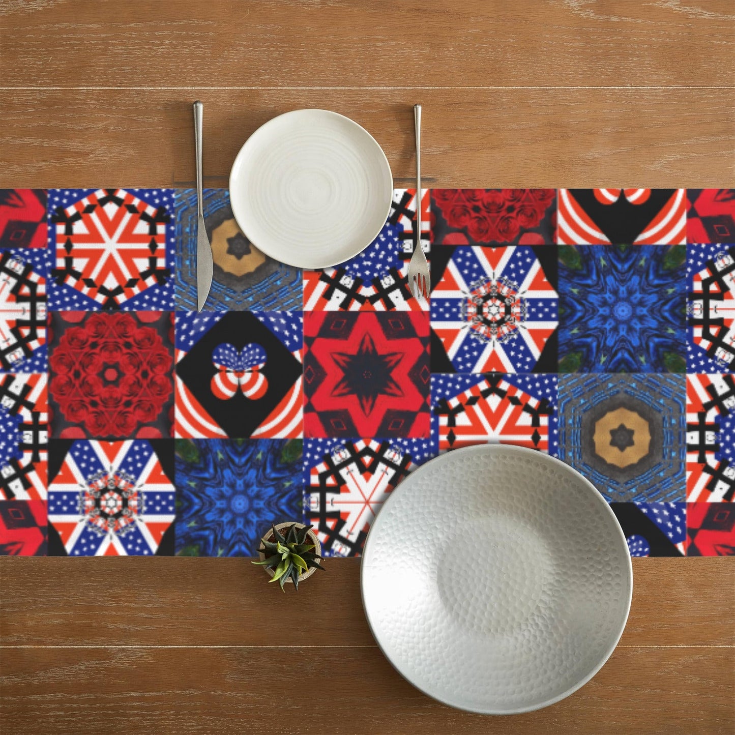 4th of July Pattern New Table Runner 72" x 13" (Made in USA)