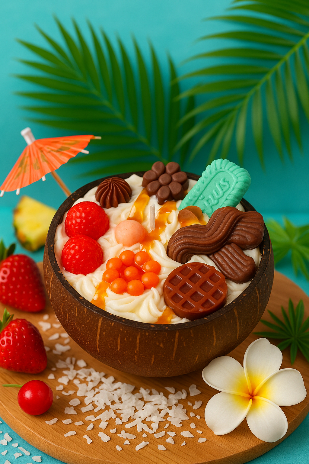 🍫 Coconut Cocoa Bliss – Handmade Candle 🍫