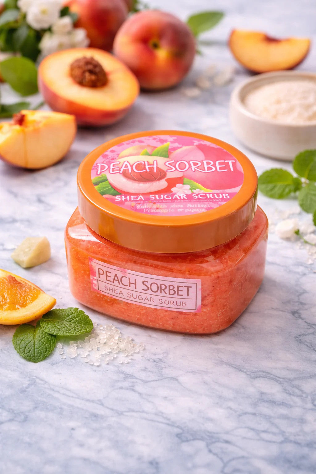 PEACH SORBET SHEA SUGAR SCRUB