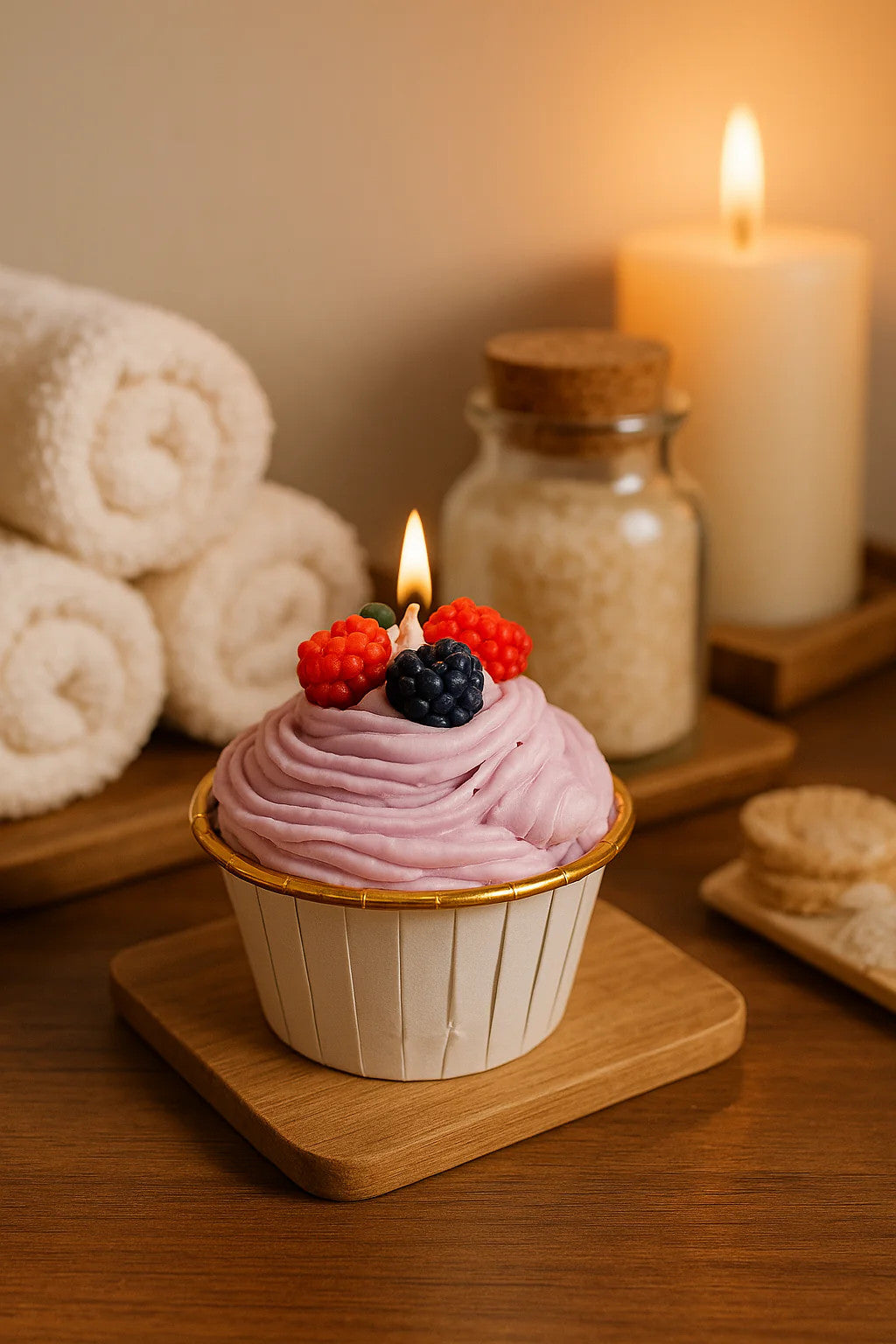 Mixed-berries Cupcake Candle