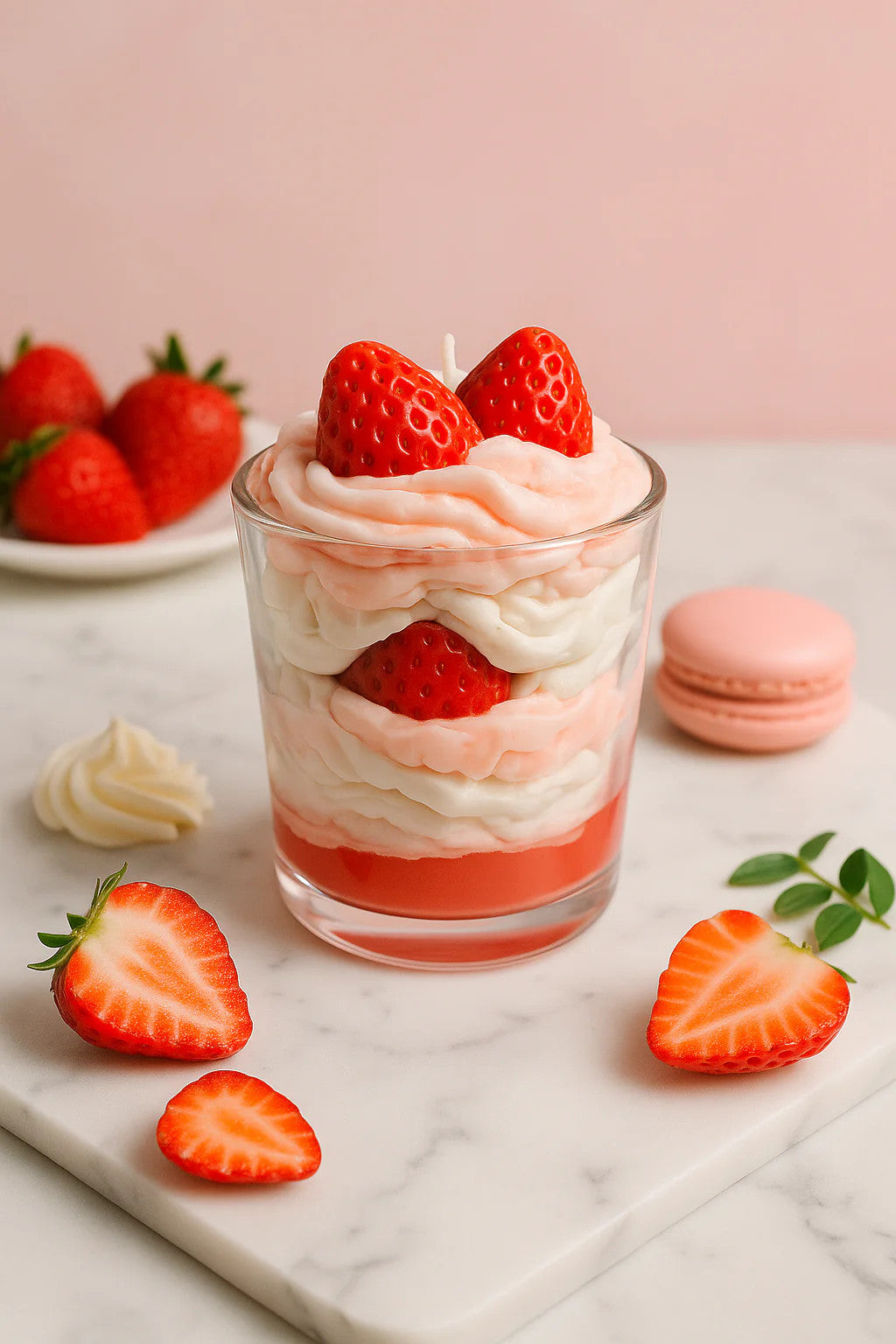 Strawberry cream candle