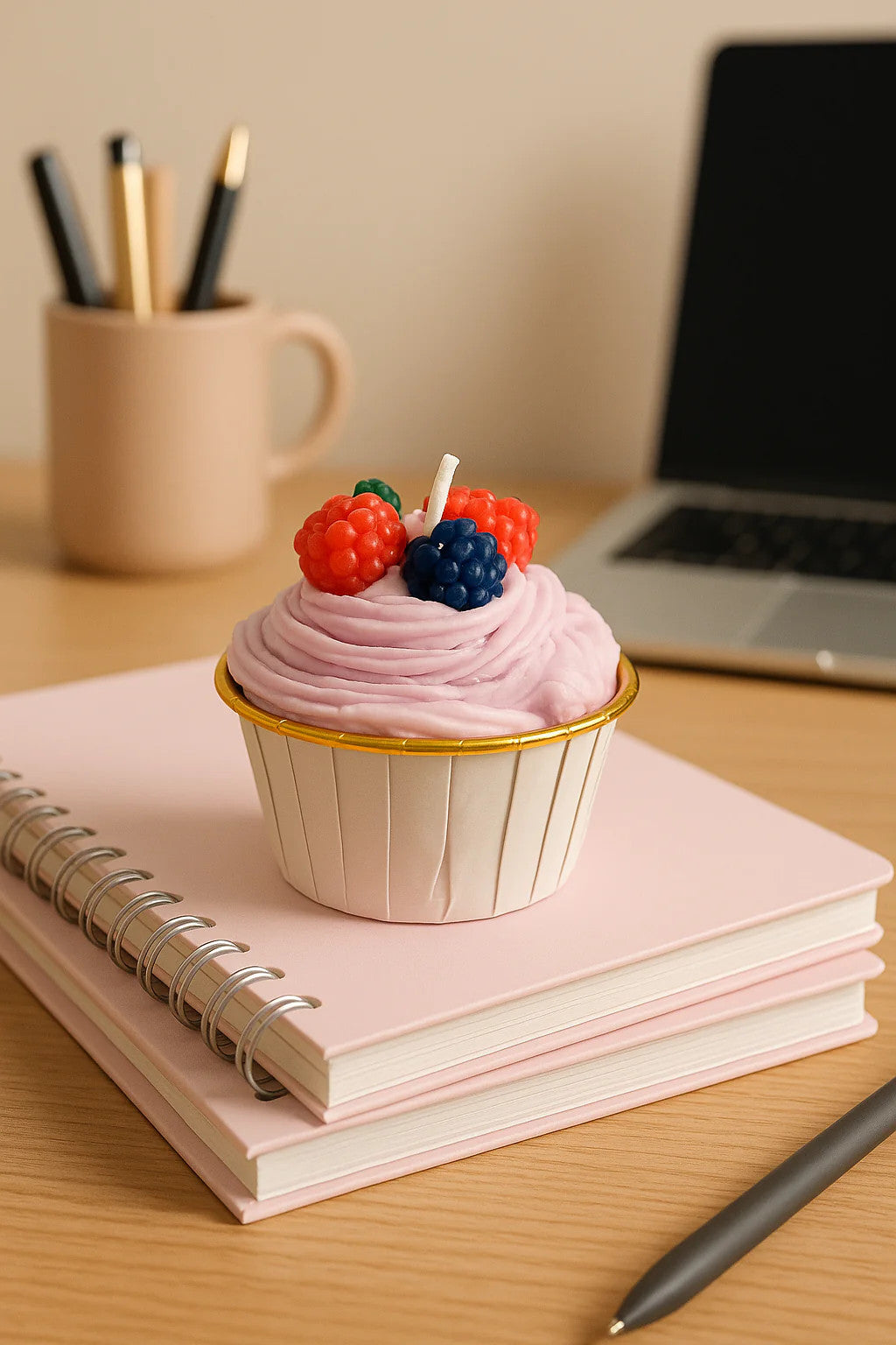 Mixed-berries Cupcake Candle