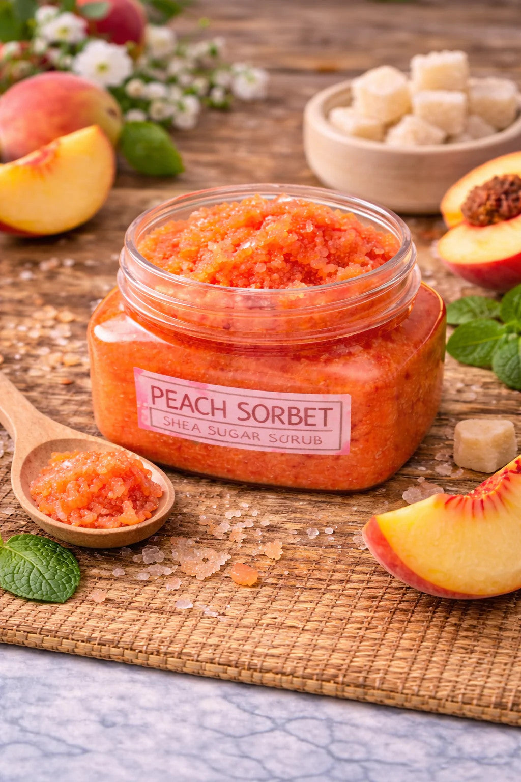 PEACH SORBET SHEA SUGAR SCRUB