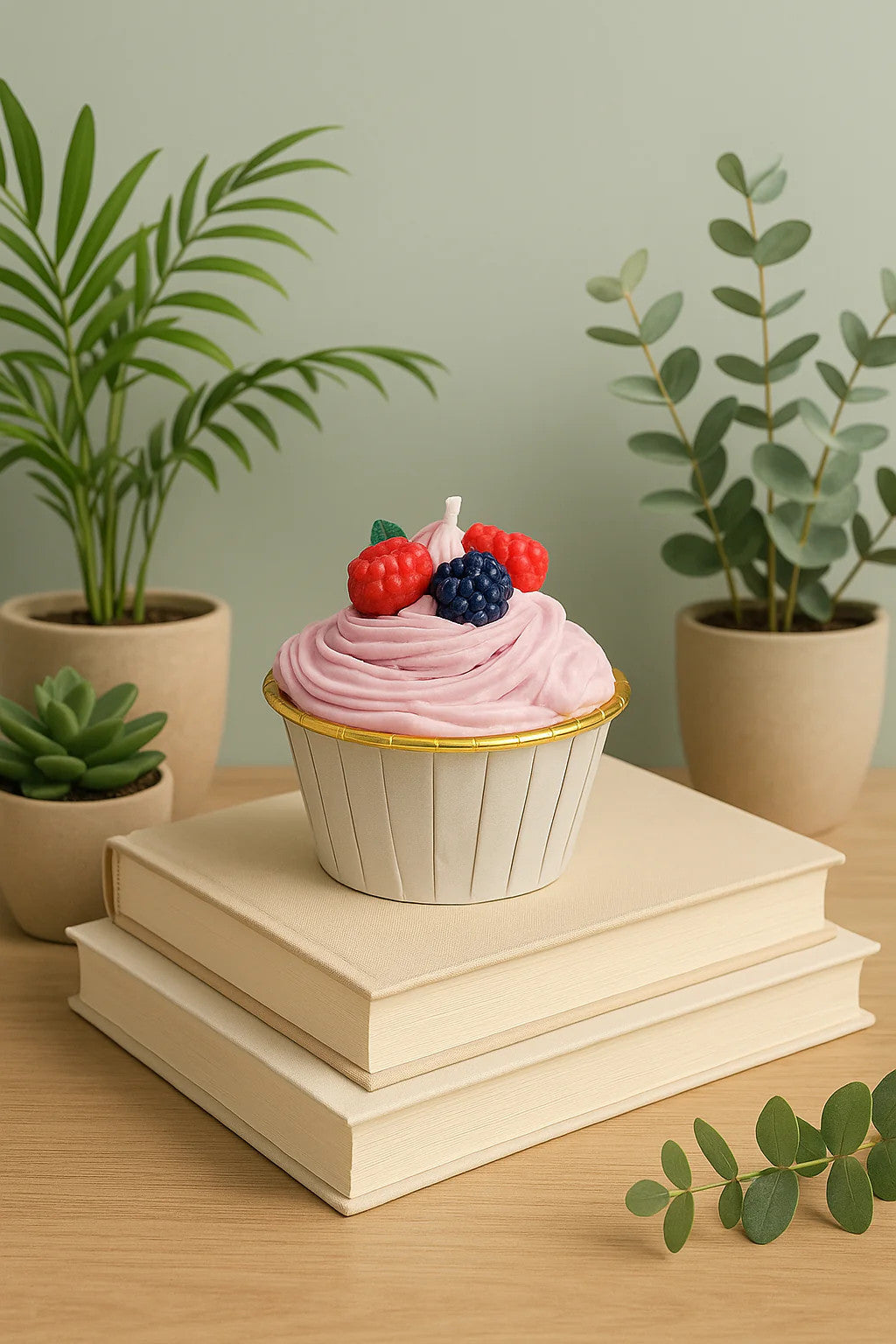 Mixed-berries Cupcake Candle