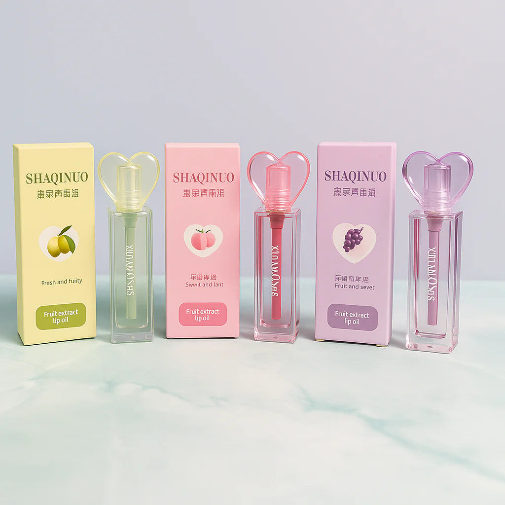 Three flavor heart shape lipgloss