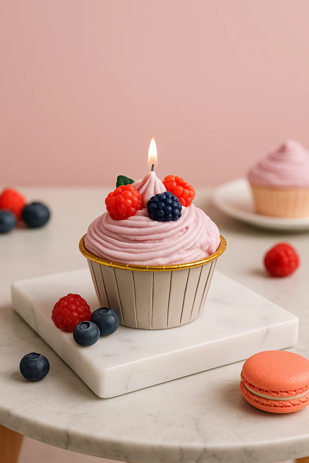 Mixed-berries Cupcake Candle