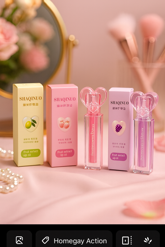 Three flavor heart shape lipgloss