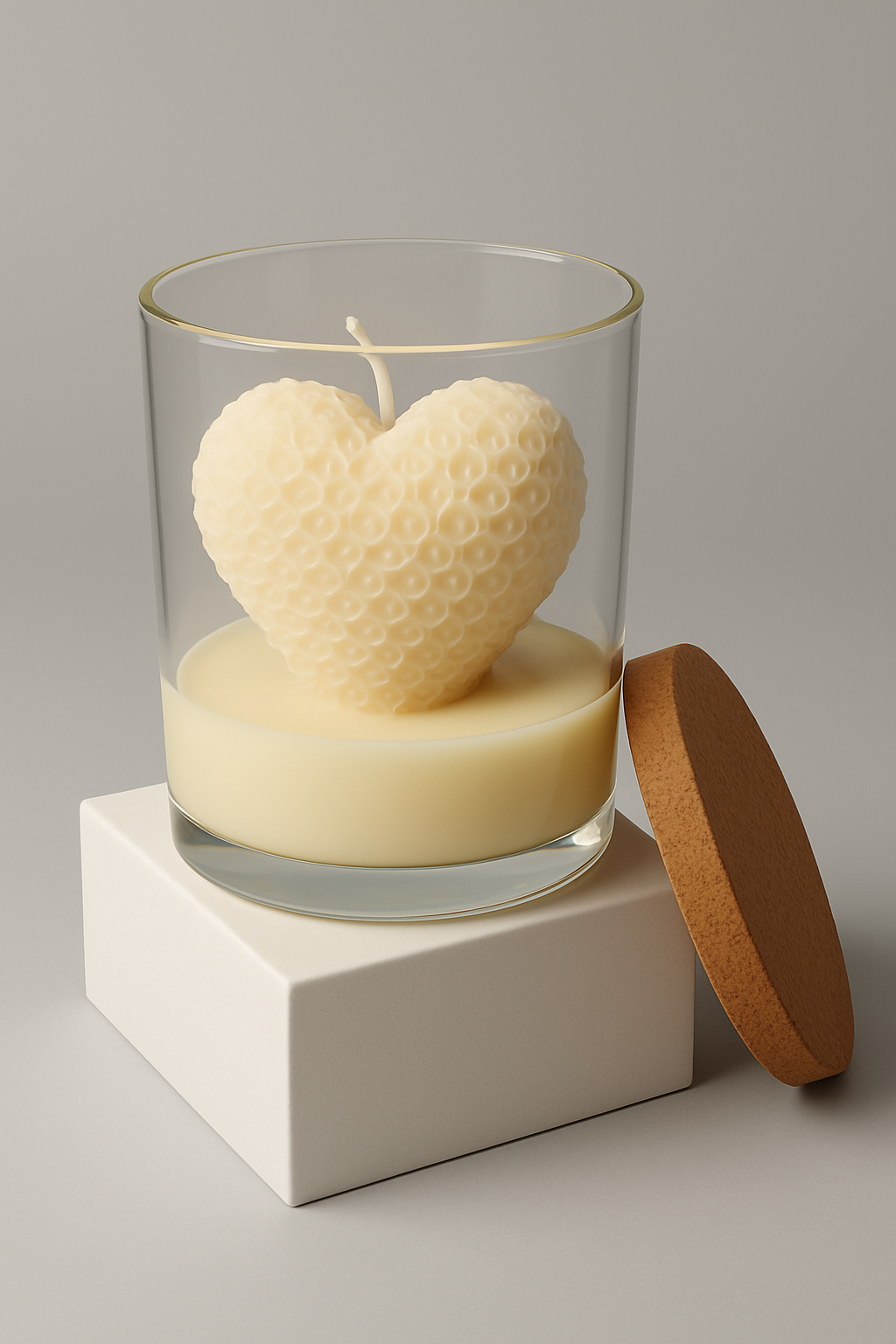 Heart vanilla candle