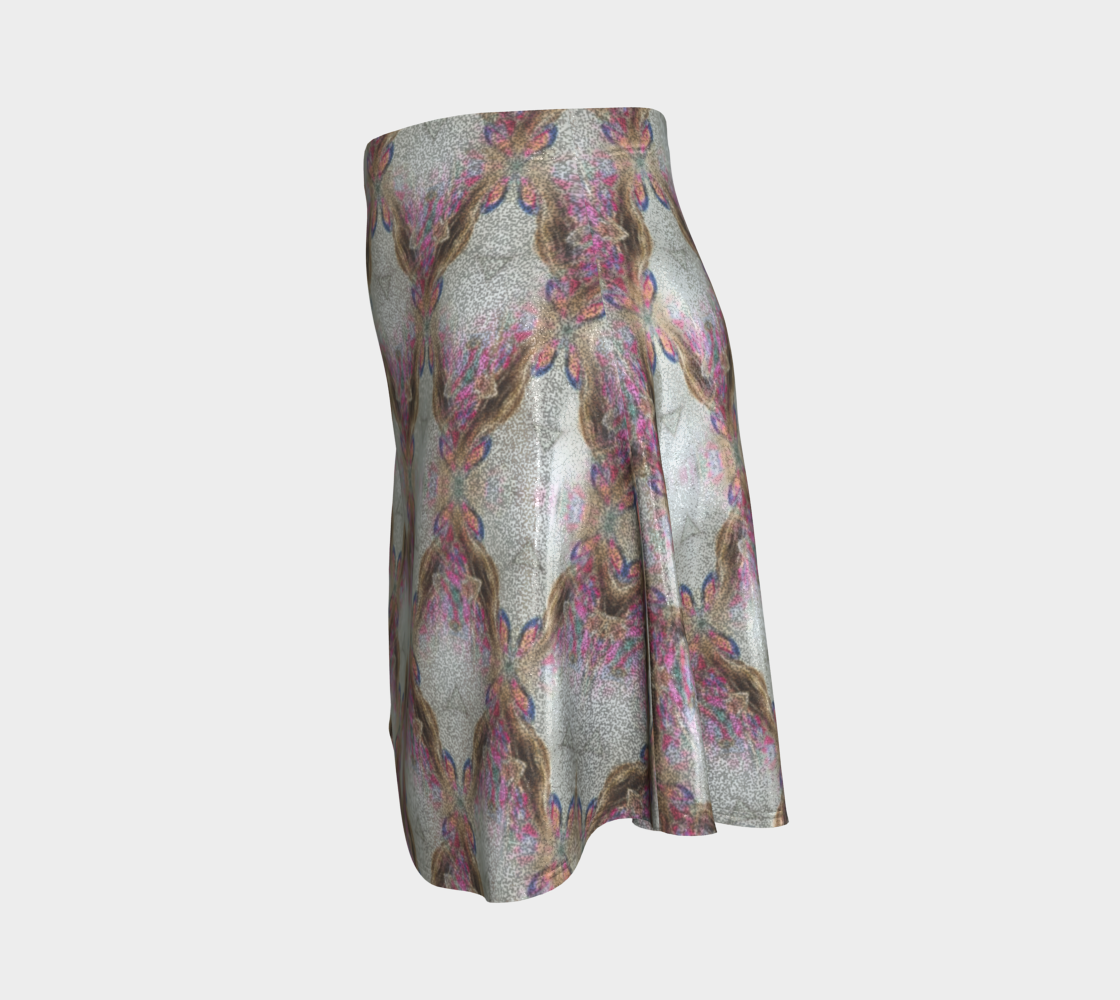 Pink and Gold Pattern Glitter Flared Skirt
