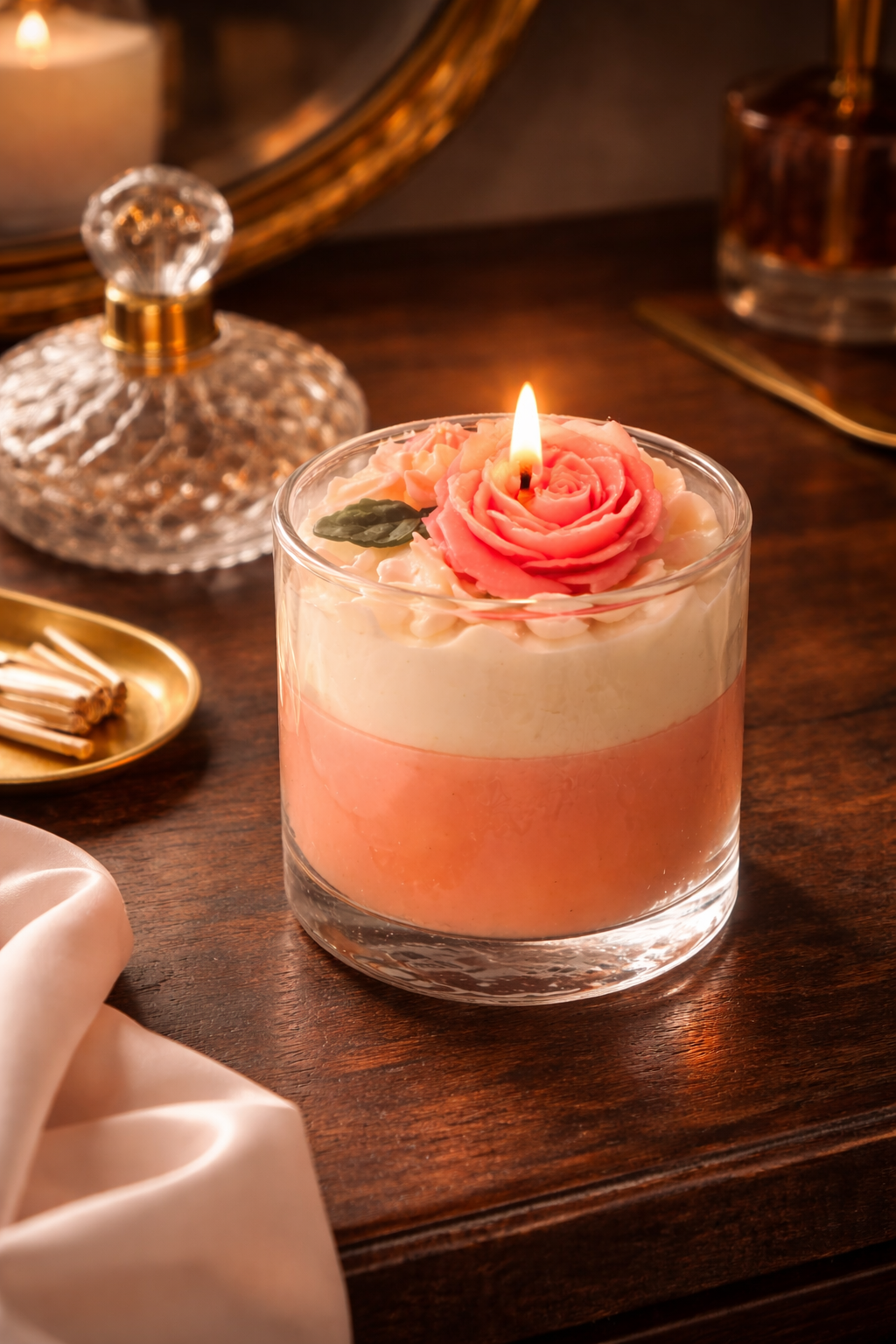 Rose Velvet Bloom Candle