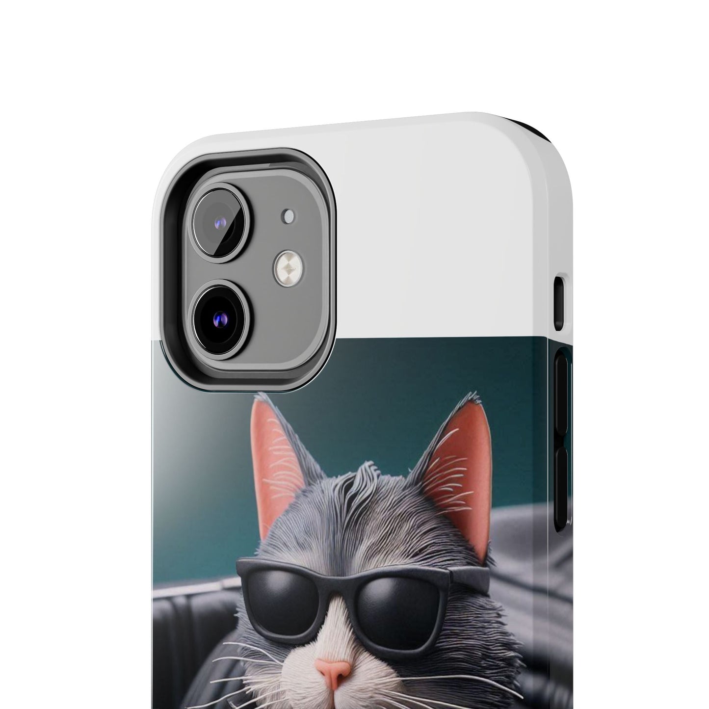 Cool Cat in Leather Jacket Driving Car Mobile Phone Case