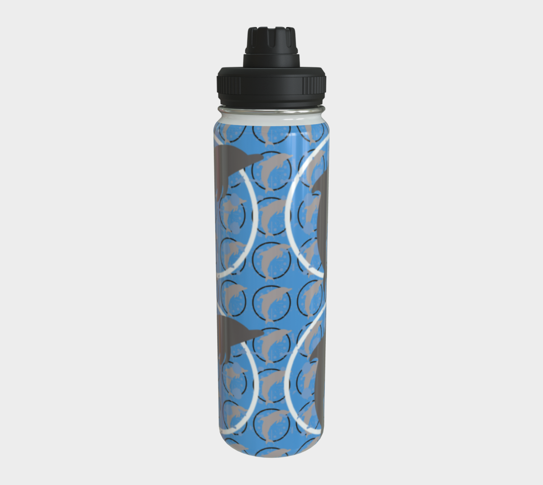 Blue Dancing Dolphins Steel Water Bottle