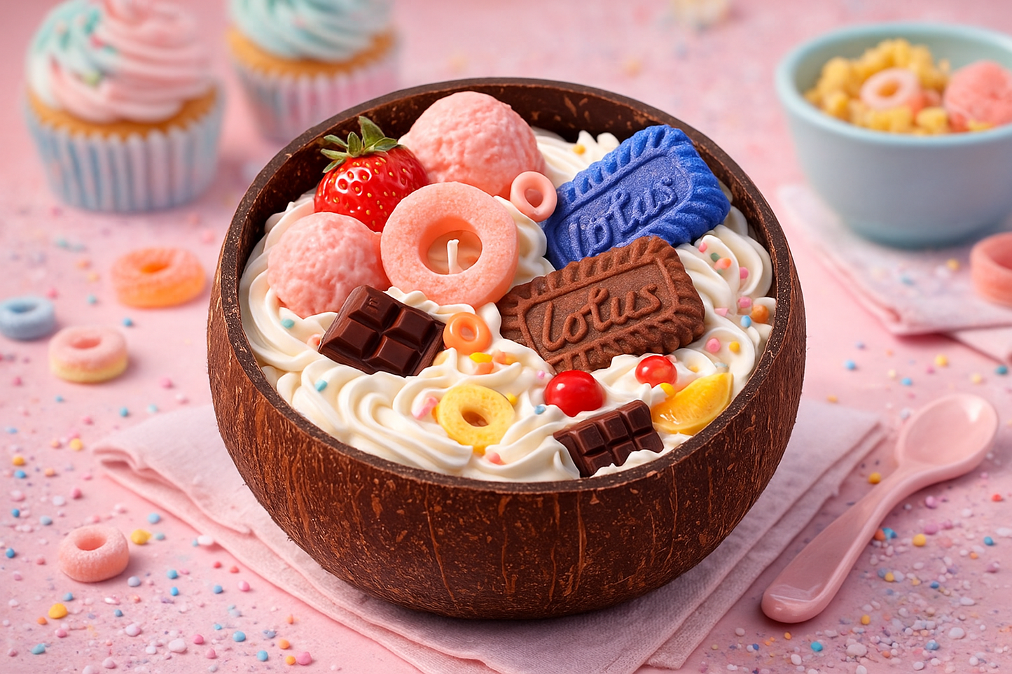 Coconut Shell Dessert Candle