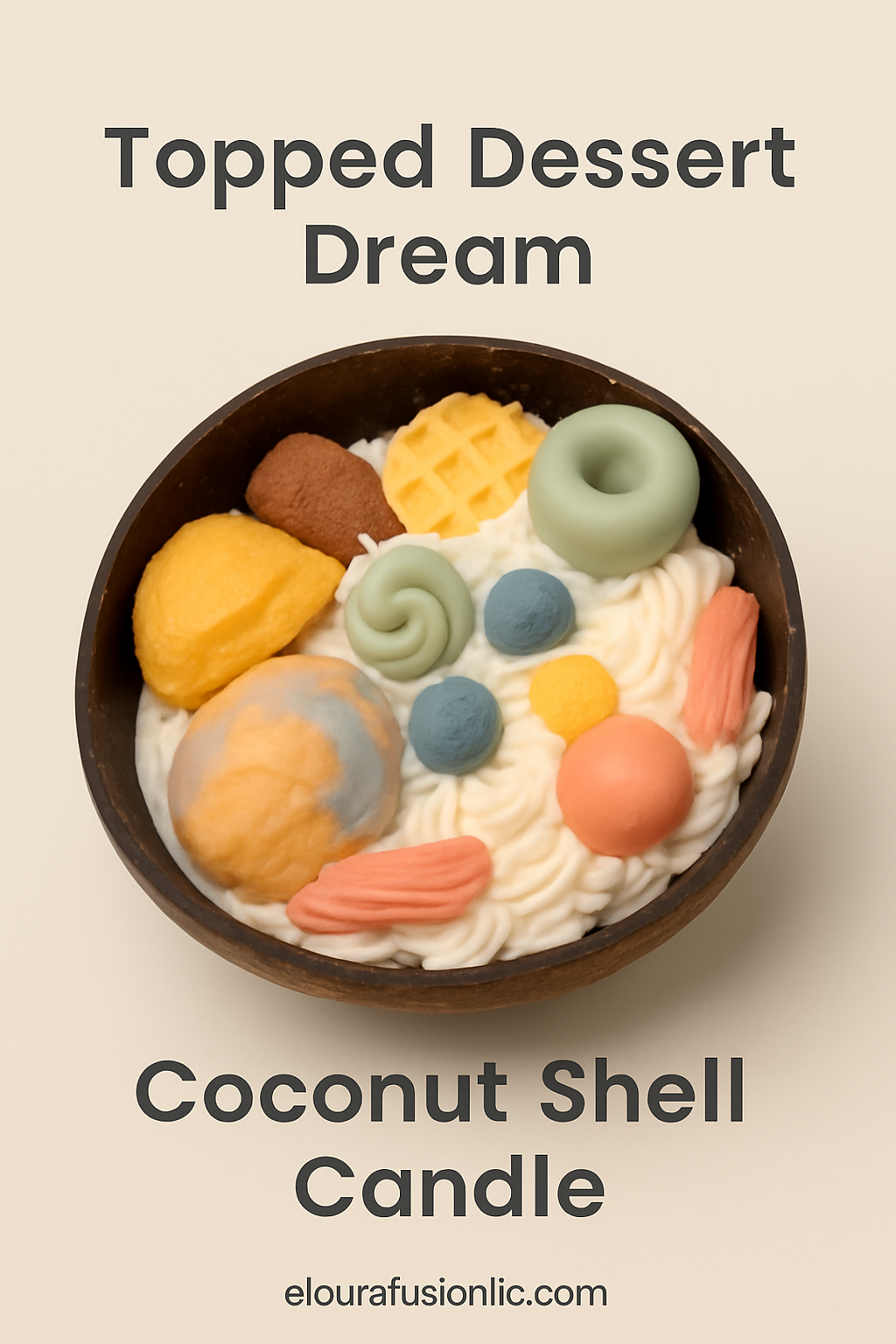 Whipped Dessert Dream Coconut Shell Candle
