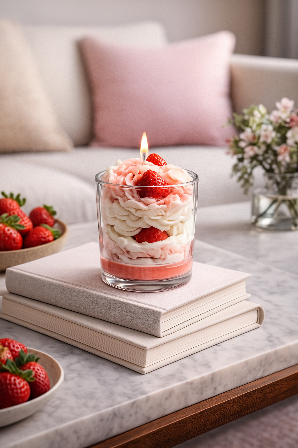 Strawberry cream candle