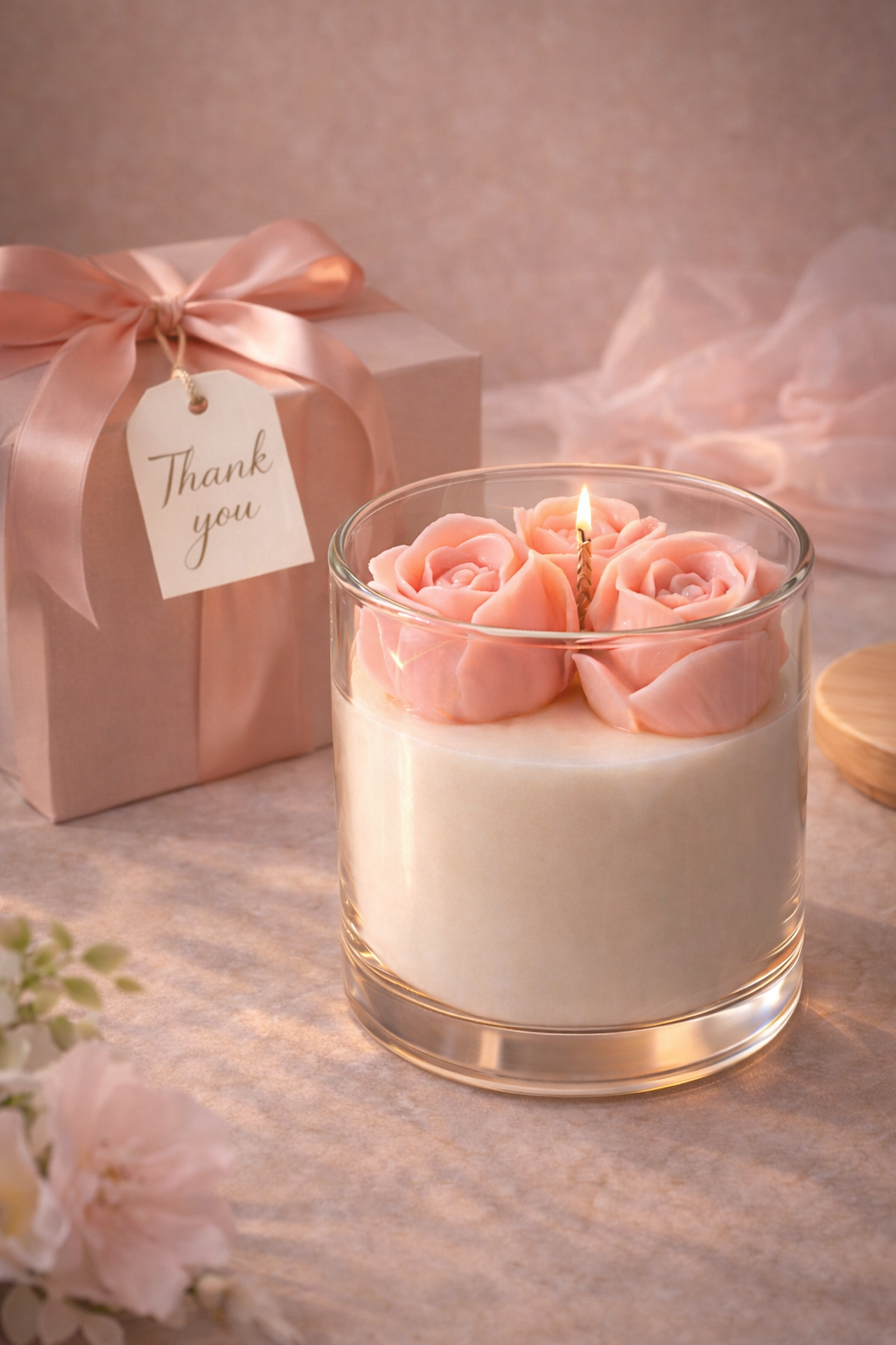 Rose Éternelle Luxury Floral Wax Candle
