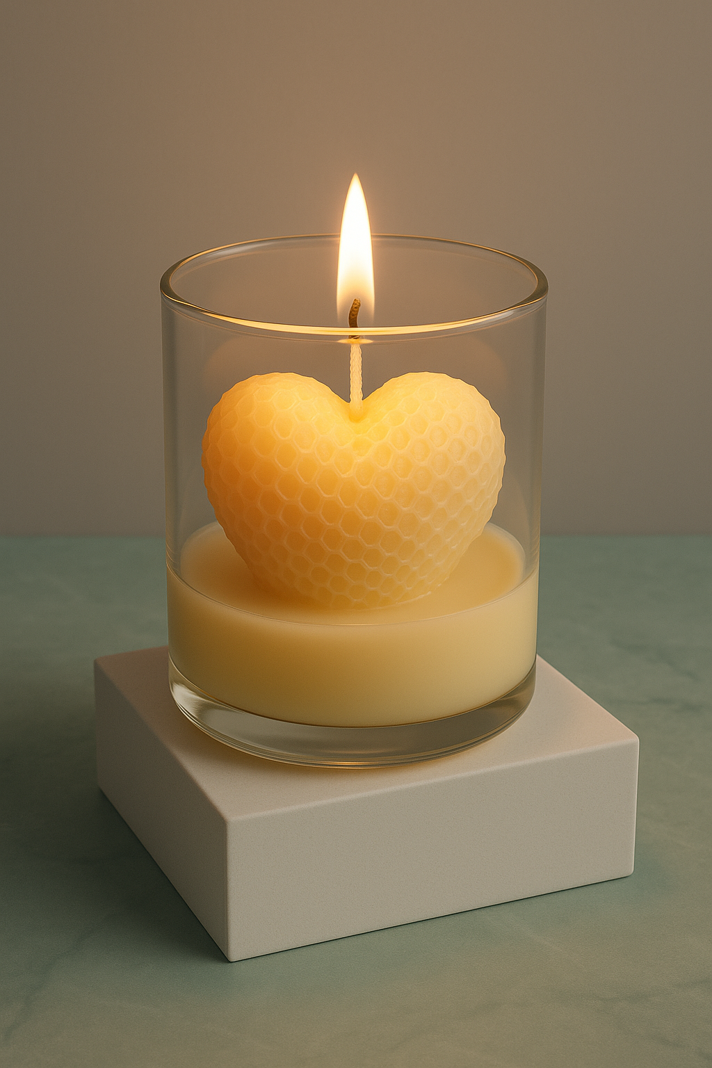 Heart vanilla candle