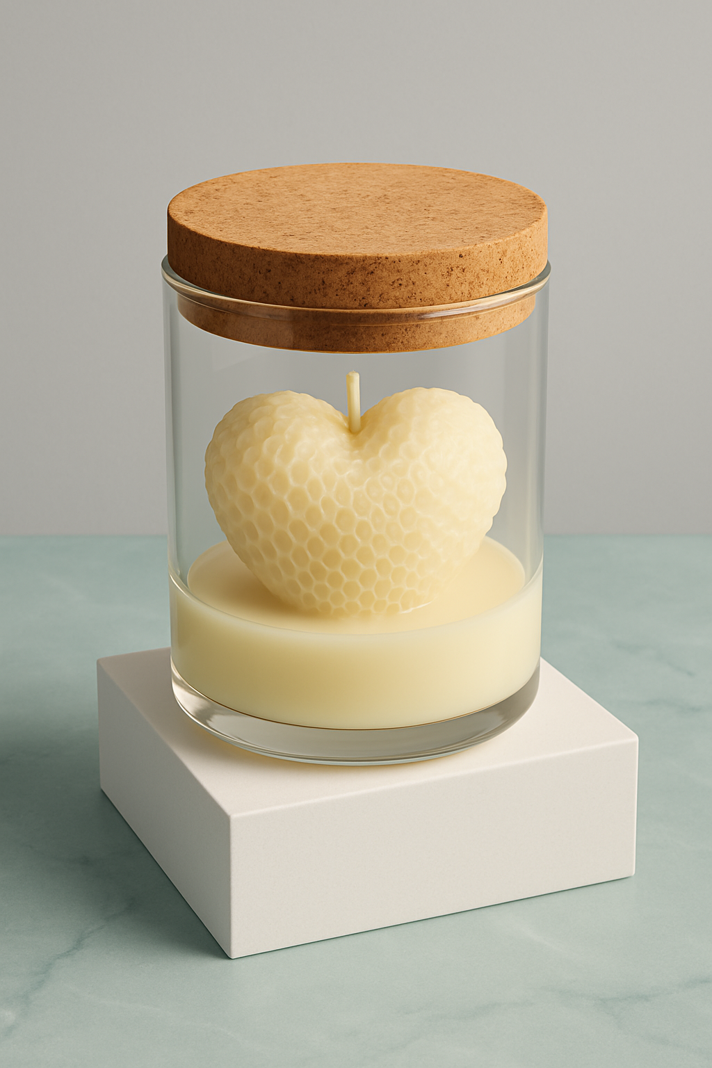Heart vanilla candle