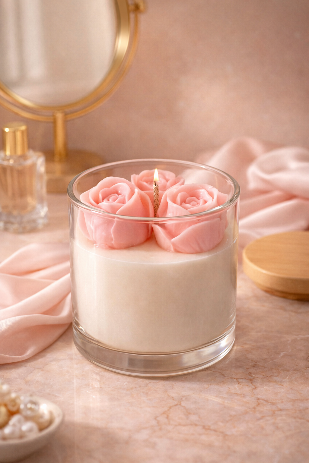 Rose Éternelle Luxury Floral Wax Candle