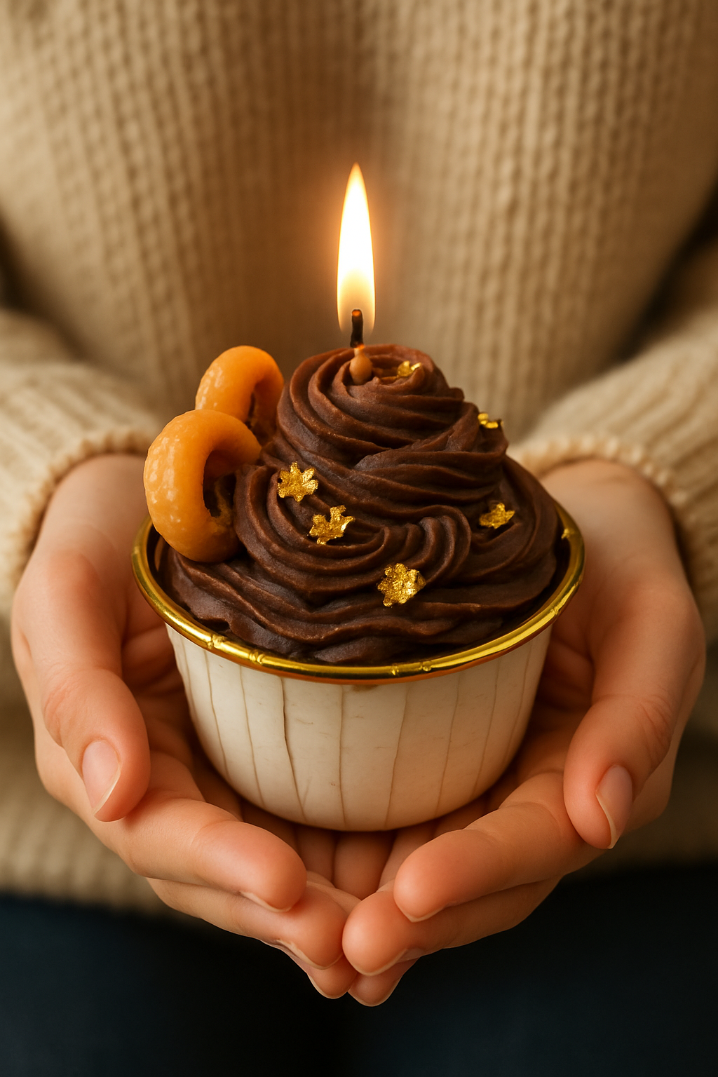 Chocolate Cupcake Candle