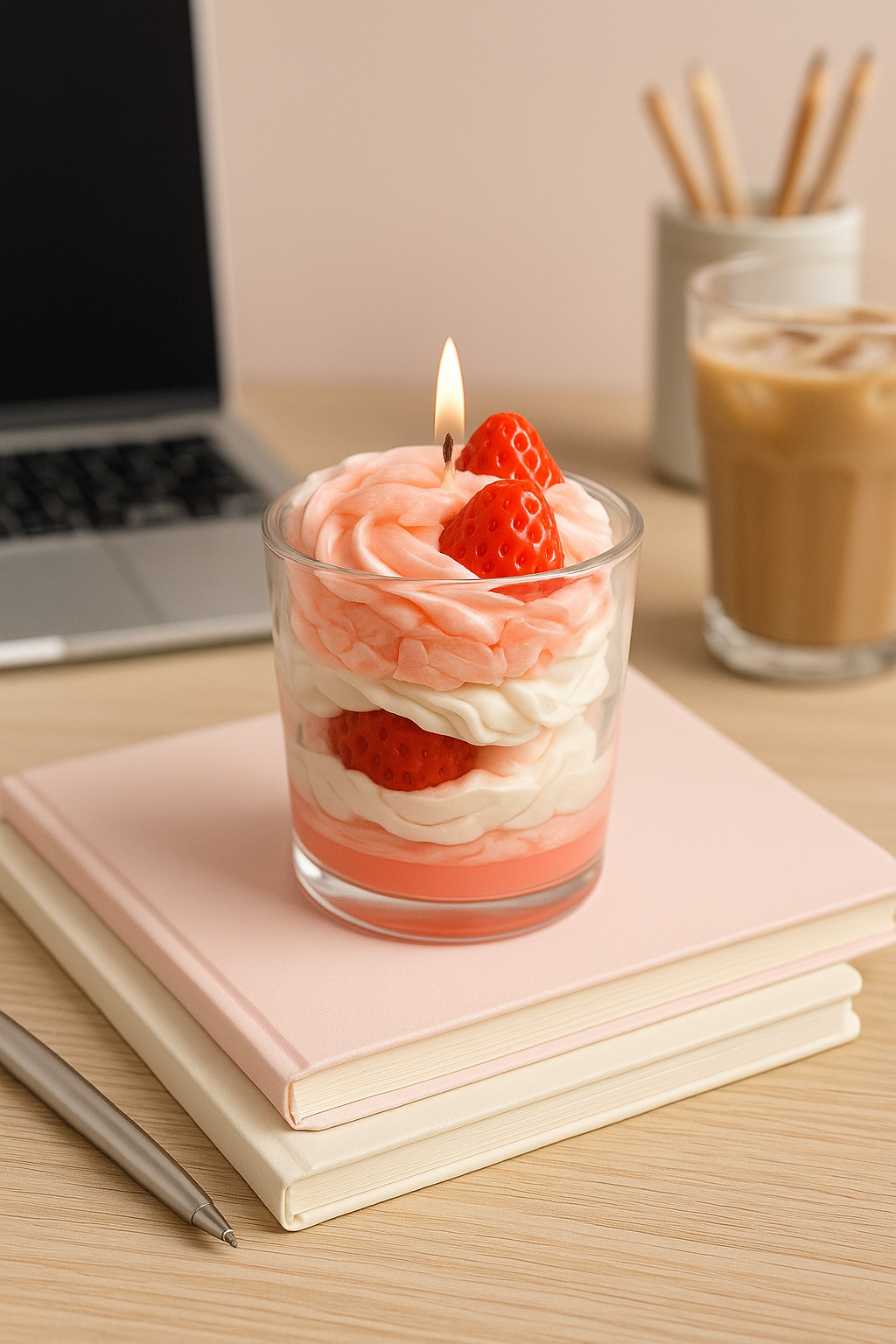 Strawberry cream candle