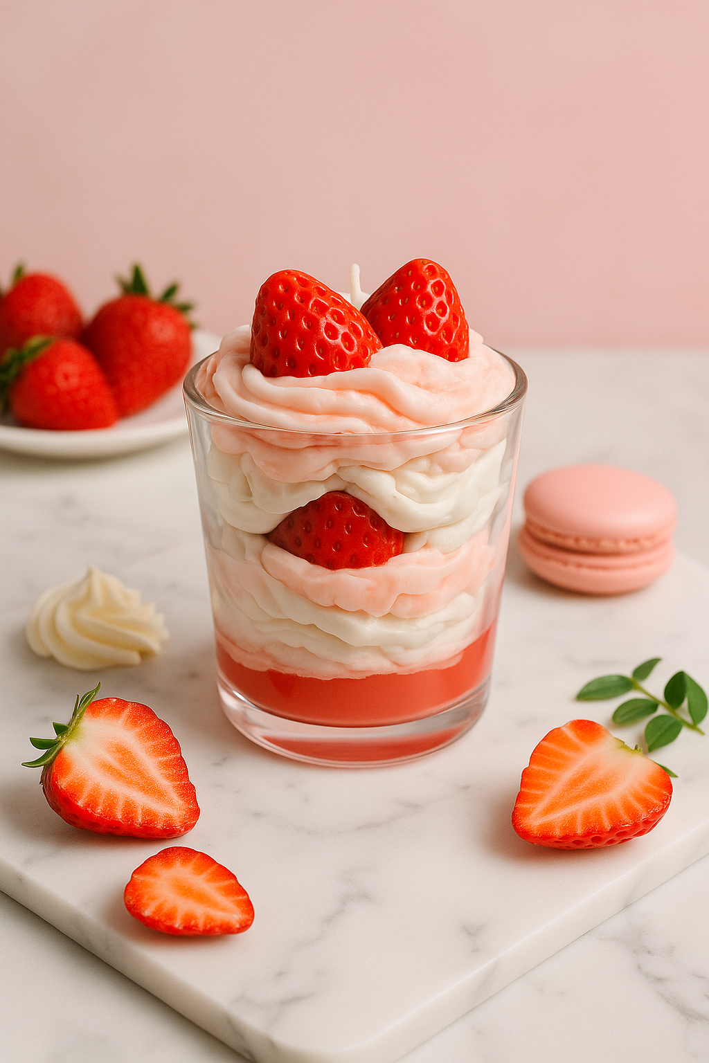 Strawberry cream candle