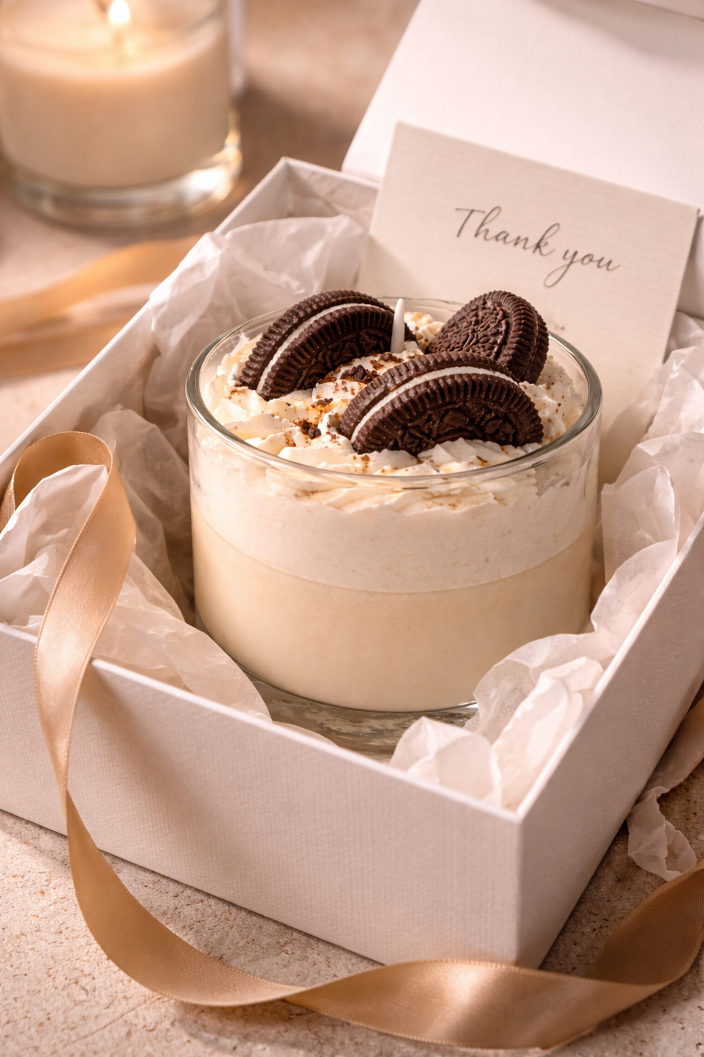 Midnight Cookies & Crème – Handcrafted Dessert Candle