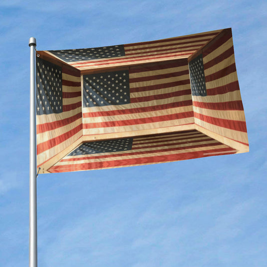 3D Illusion American Flag 5' x 8' Outdoor Double-sided Flag Banner