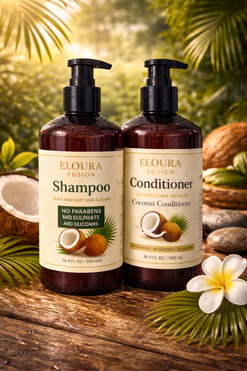 Eloura Fusion Coconut Shampoo and Conditioner set