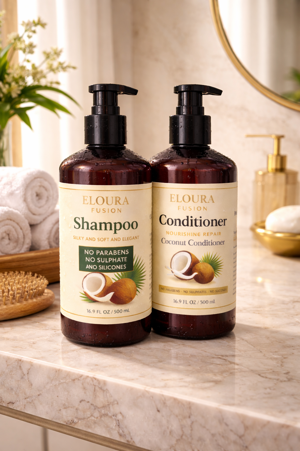 Eloura Fusion Coconut Shampoo and Conditioner set