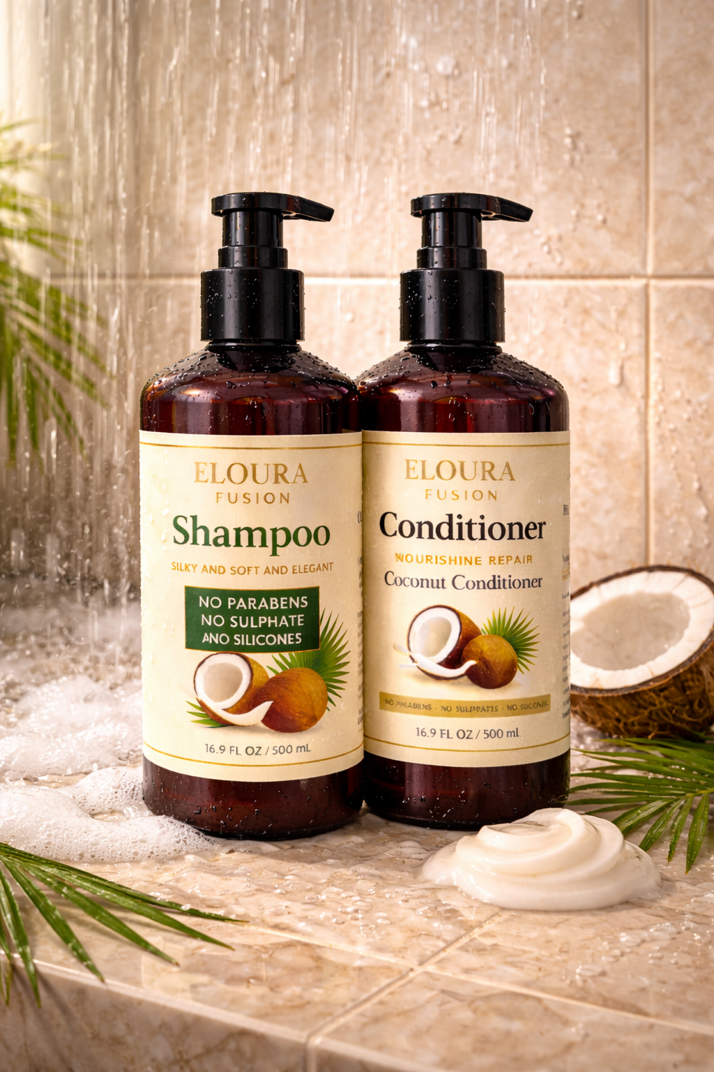 Eloura Fusion Coconut Shampoo and Conditioner set