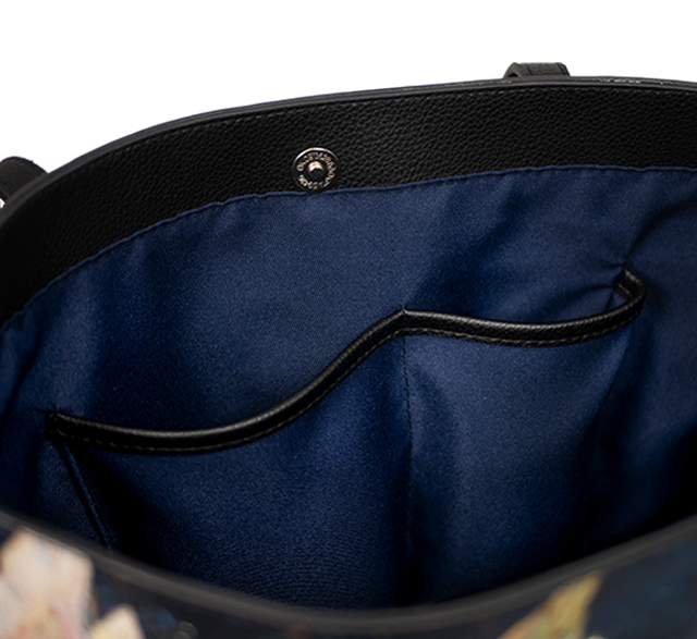 Wild Black Horse Large Vegan Leather Tote Bag